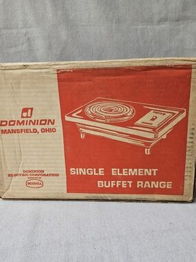 Vintage Dominion 1451 Single Element Cooking Buffet Range, New In Box